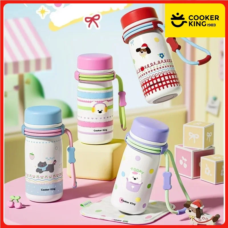 

COOKER KING Stainless Steel Vacuum Flasks Cute Pattern Portable Thermoses Insulated Water Bottle for Kid Hot and Cold in Stock