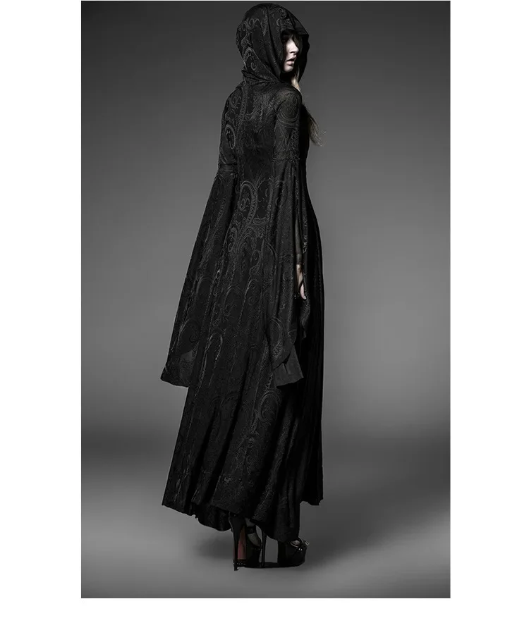 Halloween nieuwe dames gebreide jurk met capuchon, slank en dun cosplay hof goth donker kostuum cosplay mujer sexy pornografische kleding