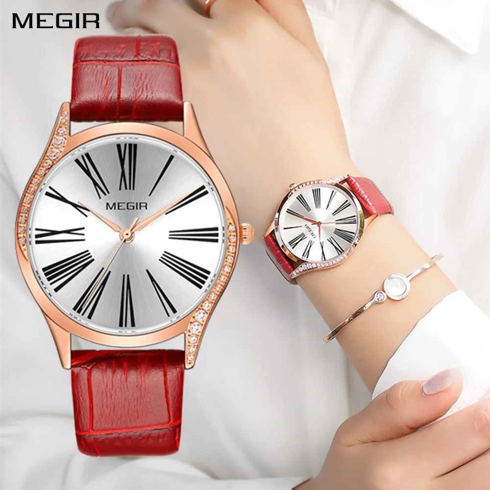 

Ladies 2026 New Fashion Small Simple Diamonds Business Quartz Watch Women's Red Women Dress Clock Luxury Gift Wristwatch