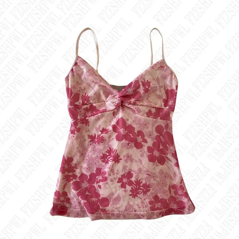 الرجعية زهرة جماليات الجرافيك طباعة Y2k تانك القمم الشرير شارع العليا أكمام أعلى عادية روك القوطي سترة الهيب هوب موضة المحاصيل الأعلى