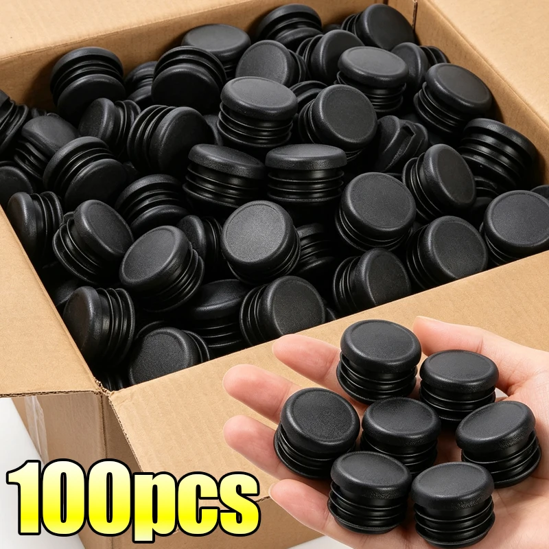 20-100PCS Chair Legs Protector Caps Round Plastic End Caps Pipe Inserts Plugs Furniture Table Foot Tubing End Covers Hardware