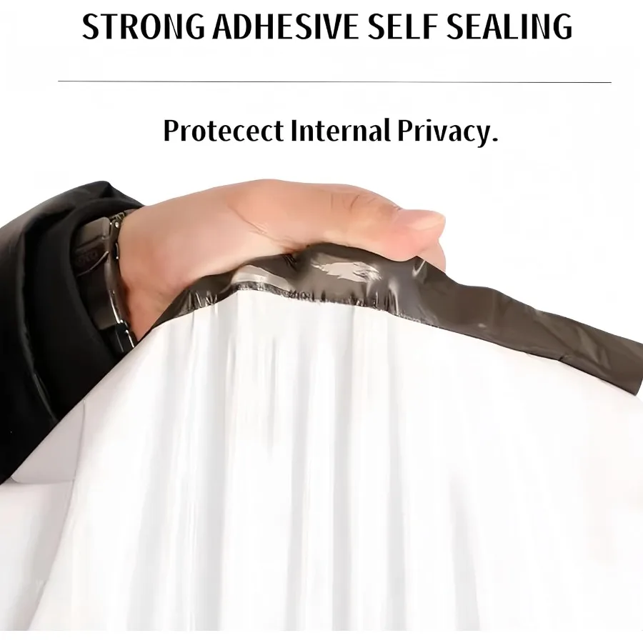 Buste postali in poliestere bianco 11x14,5 pollici Borse autosigillanti impermeabili per spedizione e commercio per abbigliamento e articoli non fragili Confezione da 10