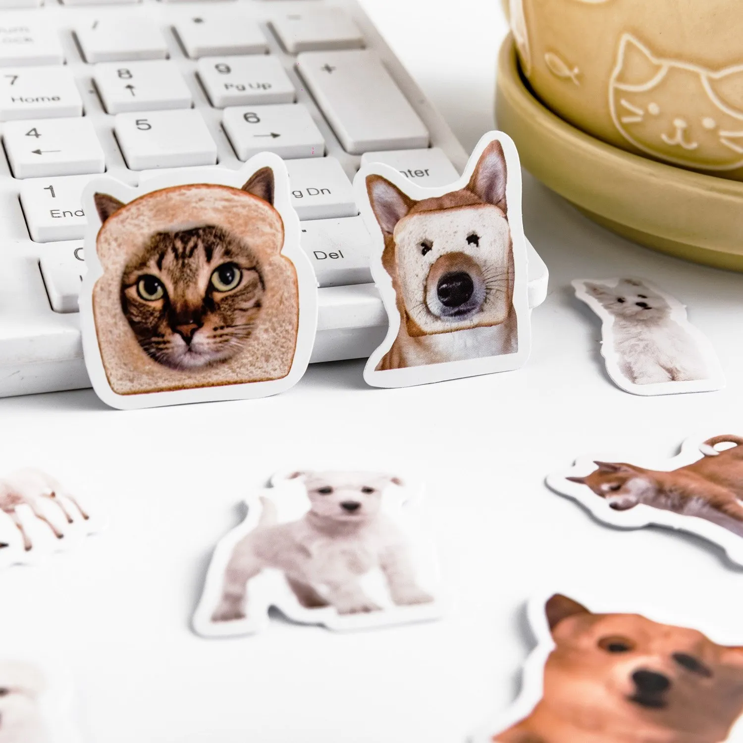 46 Pcs Kawaii Laptop Stickers Decals Boxed DIY Decoration Cute Dog Cats Stickers For Planners Scrapbooking Suitcase Diary