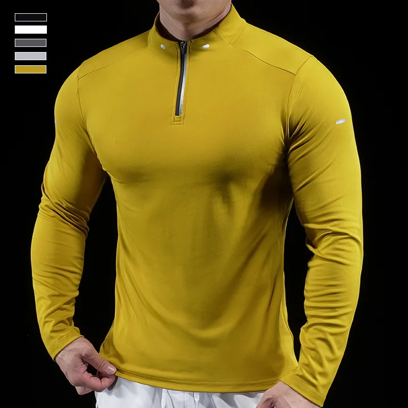 

Autumn Men's Gym Fitness Wear Long-sleeved Top Outdoor Training Running Casual T-shirt Fashion Bottoming Shirt Elastic Thin Top
