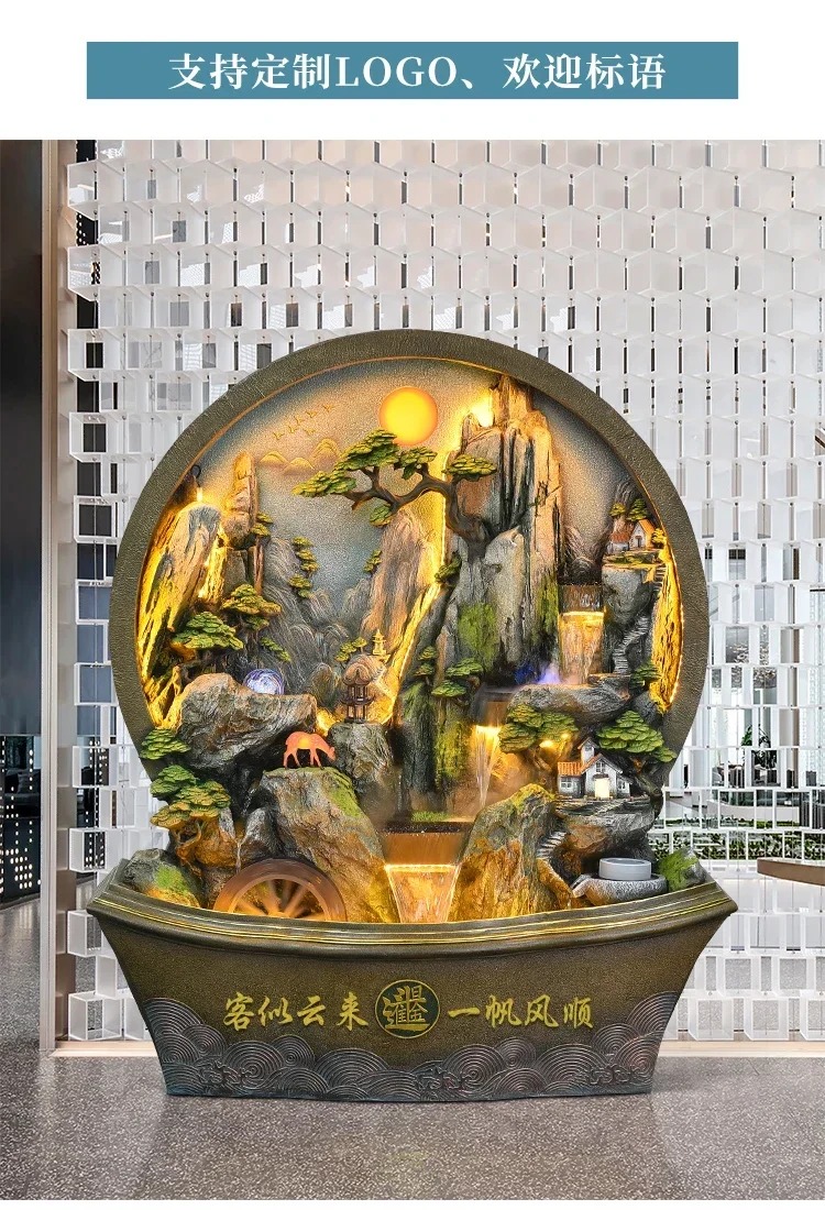 

A48 Flowing water screen water curtain wall office lucky balcony landscape fountain flowing water wall courtyard