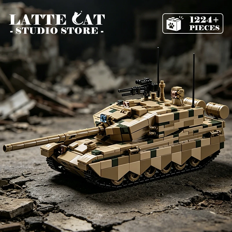 1:35 Military 99B Tank Building Blocks Modern Army Type-100 Fighting Vehicles MOC Bricks Toys High-tech Panzer Model Adult Gifts