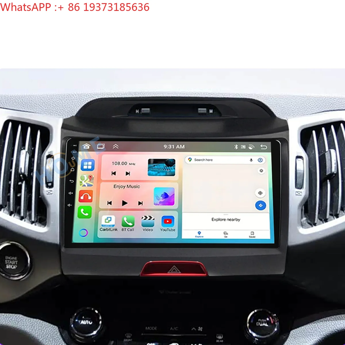 For Android 14 Car Play Car Radio Multimedia Player for Kia Sportage 3 SL 2010-16 Multimedia Video 2Din DVD Stereo Speaker Audio
