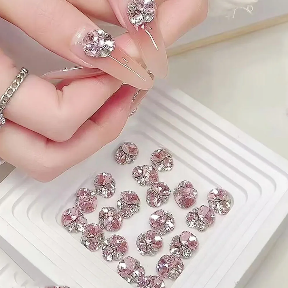 10개입 3D 샴페인 K9 네일 아트 라인스톤 팻 스퀘어 크리스탈 다이아몬드 네일 아트 장식 DIY 럭셔리 매니큐어 액세서리