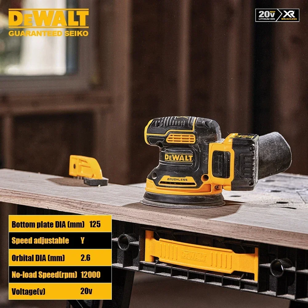 DeWALT DCW210 Cordless Electric Sander Brushless 20v 12000pm Variable-Speed Bottom DIA 125mm for Universal 18v & 60v Battery