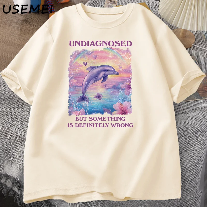 Undiagnosed But Something Is Wrong Tshirts Men Casual Cotton Short Sleeve T-shirt Harajuku Graphic T Shirts Streetwear Tees