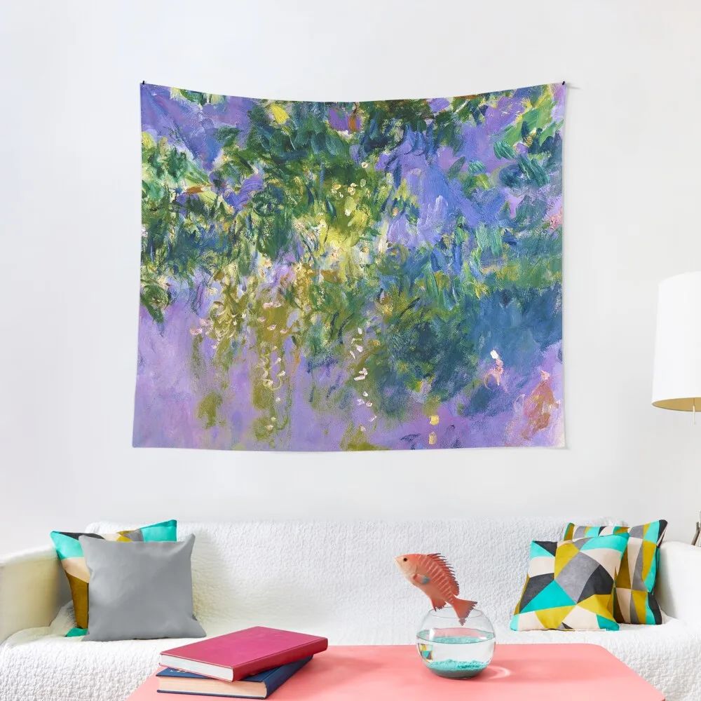 

Claude Monet Wisteria, 1920 (right side) Tapestry Room Decoration Aesthetic Art Mural Funny Tapestry