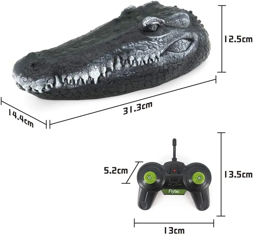 New Crocodile Remote Control Boat Height Simulation Crocodile Head 2.4G Electric Simulation Water Floating Spoof Toy Boat Remote