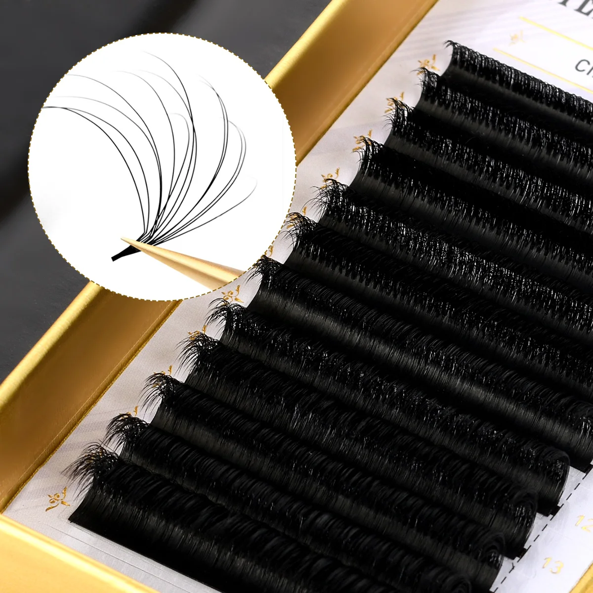 ARISON 3D pestañas fáciles de abanico multinivel ventiladores de volumen densamente prefabricados extensión de pestañas 0,03/0,07 floración automática visón sintético