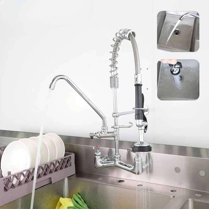 pre-wash sink faucet Commercial three-grid sink faucet with spray