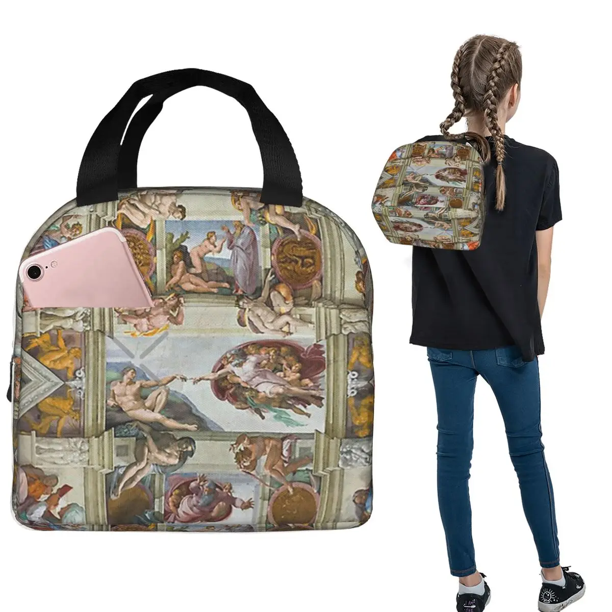 Michelangelo - The Sistine Chapel Insulated Lunch Bag for Women Children Portable Food Boxes Thermal Lunch Box Tote