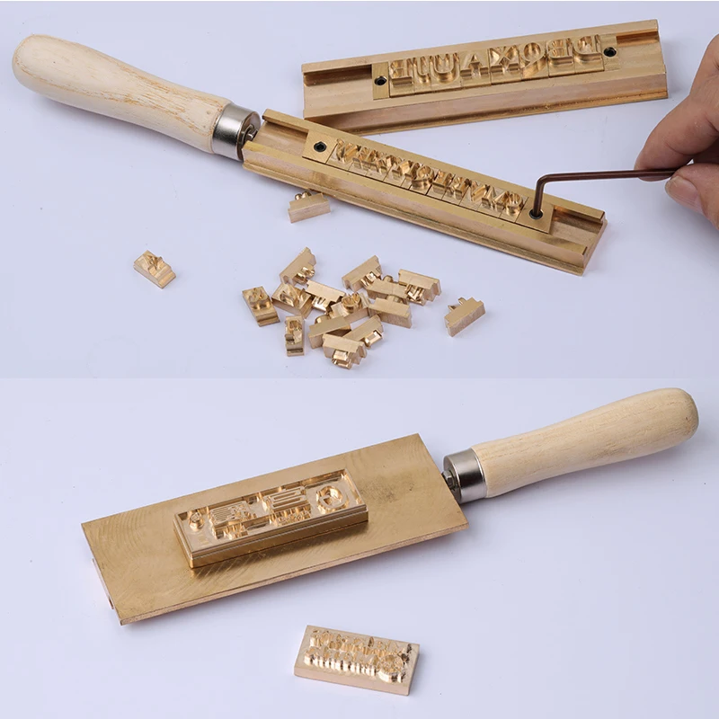 آلة ختم الجلد اليدوية الصغيرة آلة وضع علامات على الشعار البرونزي آلة وضع علامات الضغط للأعمال والاستخدام الصناعي