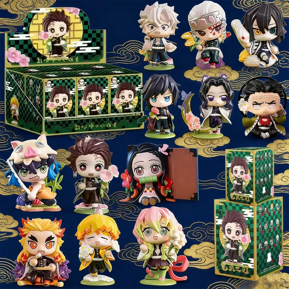Nueva Figura de Anime Demon Slayer, Tanjiro Kamado y Nezuko, Caja Ciega, Estatua Creativa Personalizada, Modelo de Adorno, Regalo Sorpresa