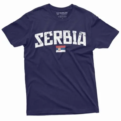 Serbia T-shirt Serbian Flag Coat of Arms Tee Srbija Shirt Soccer Football Tee