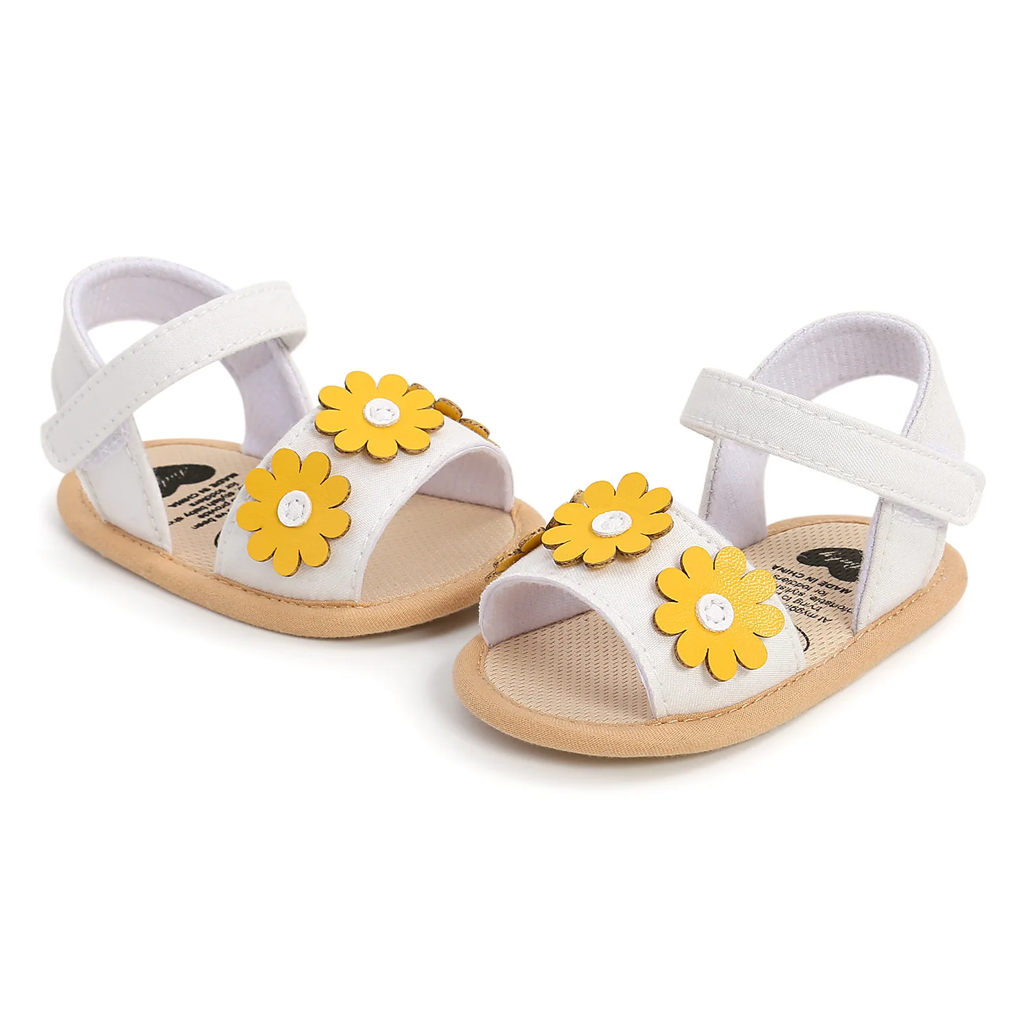 Meckior Sandal katun bayi perempuan, Kasut lembut Anti slip sol katun musim panas untuk Orok baru lahir