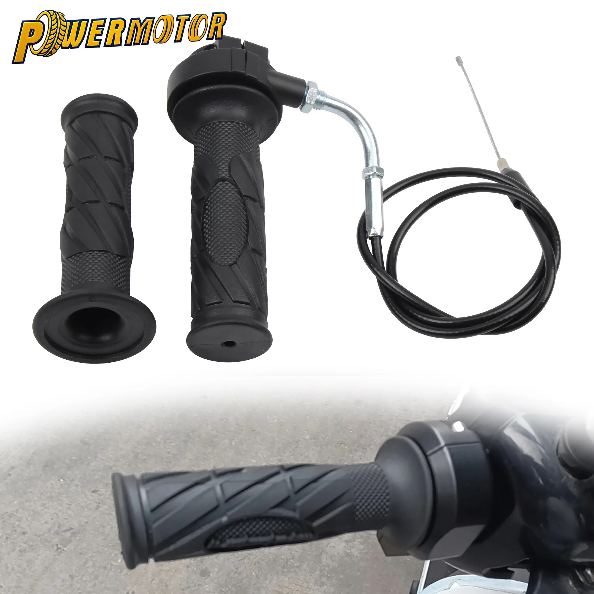 

7/8" 22mm Motorcycle Throttle Grip With Throttle Cable Throttle Seat For GY6 50cc to 250cc ATV Quad Pit Dirt Bike Scooter Buggy