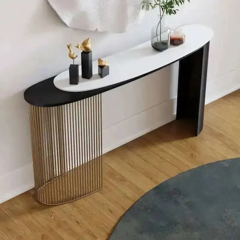 وحدة التحكم طاولات حديدية فاخرة لائحة الممر الإيطالي الديكور أثاث المنزل طاولة غرفة المعيشة الحديثة بسيطة مدخل الجدول p