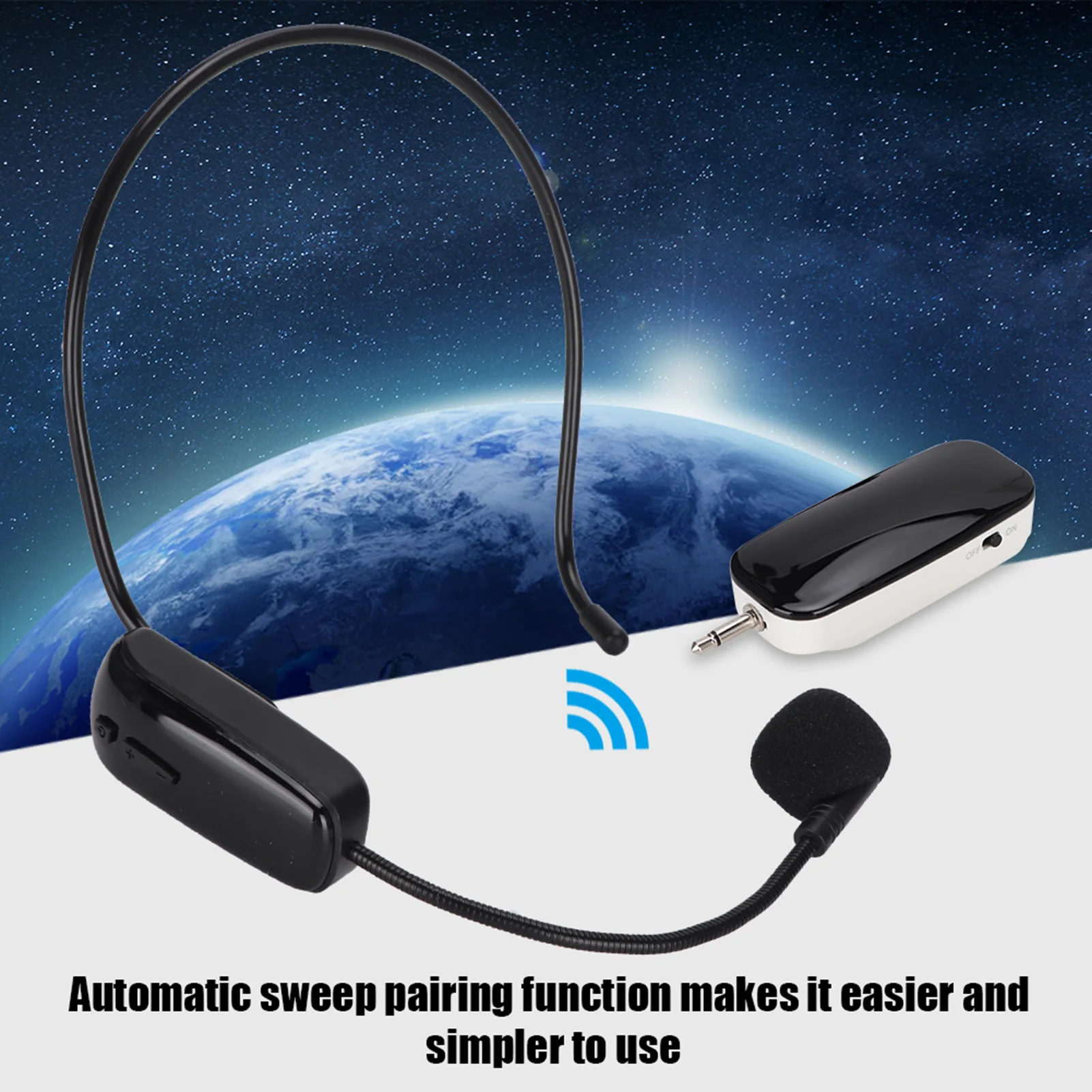 Microfono wireless Cuffia Microfono wireless Microfono Suono chiaro Segnale stabile Leggero per guida turistica di riunioni di insegnamento in ufficio