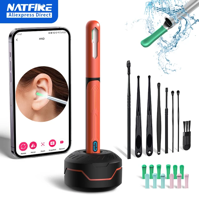 Zestaw do czyszczenia uszu z kamerą HD Otoskop USB C Ładowanie Endoskop Narzędzie do usuwania woskowiny Zestaw do czyszczenia uszu NK3 Pro
