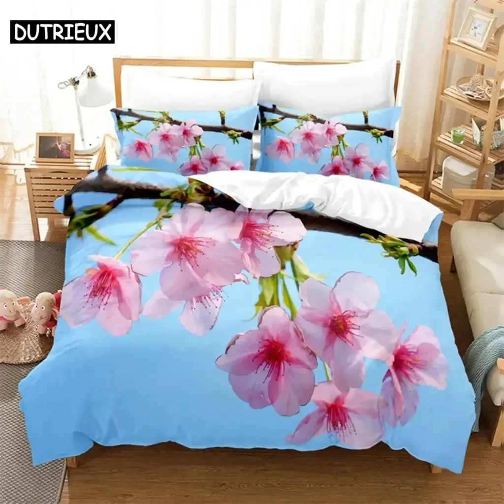 

3D Print Flower Plants Pink Rose Comfortable Duvet Quilt Cover Pillowcase Bedding Set Children Bedroom Decoration Home Textile