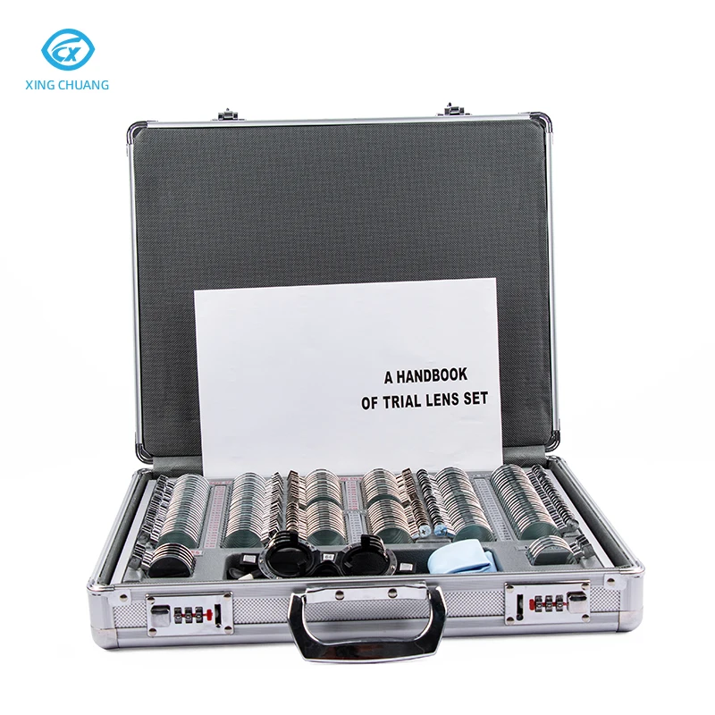 Wholesale Price 158 Pcs Optical Equipments Progressive Trial Lenses Set Aluminium Tray And Case Ophthalmic Trial Frame