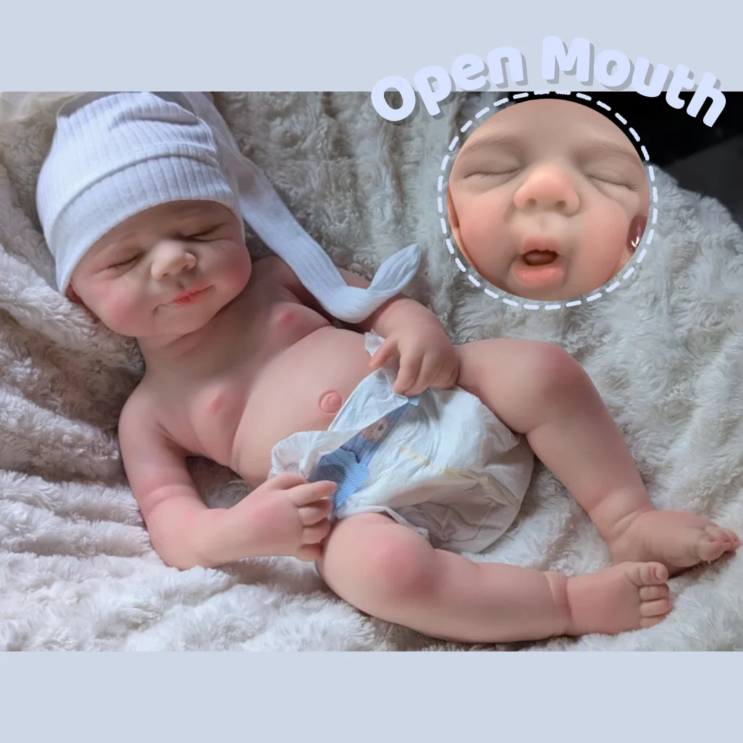 

1 шт./один больше нарядов, окрашенная и неокрашенная 18-дюймовая мягкая силиконовая кукла Bebe Reborn с открытым ртом, реалистичная кукла для новорожденной девочки