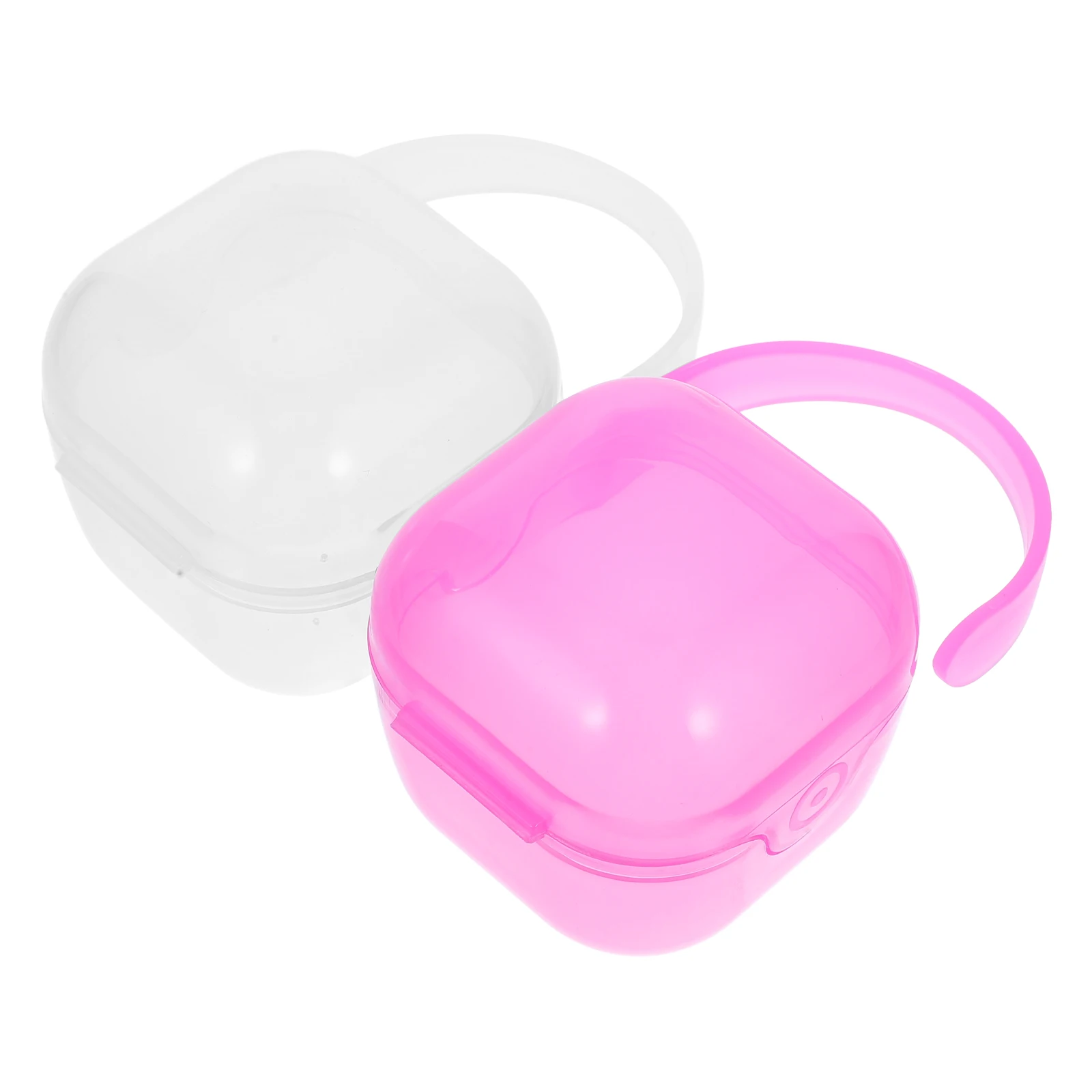 

2Pcs Baby Pacifier Box PP Wide Mouth Portable Dustproof Storage Case White Infant Feeding Supplies