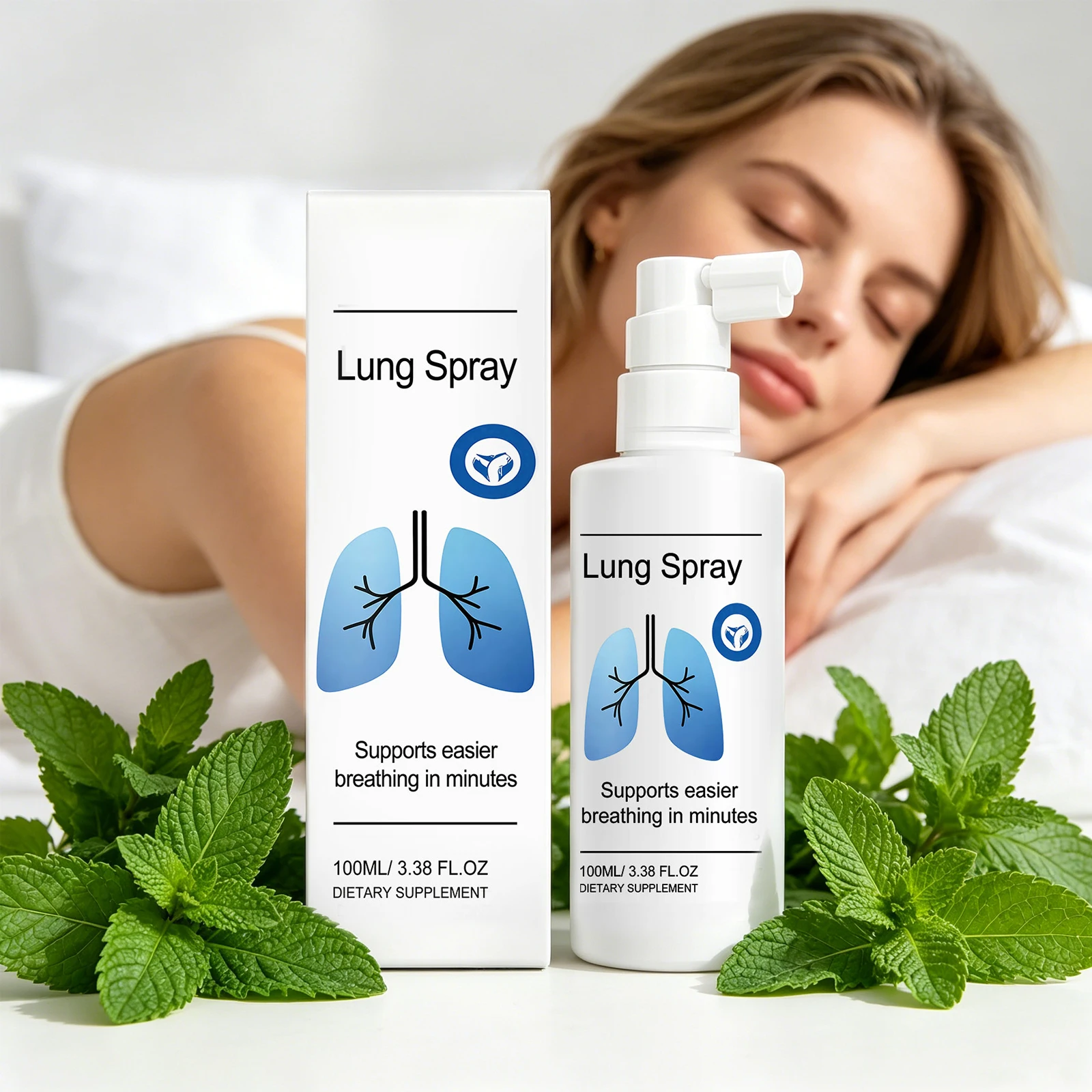 Organic Herbal Lung Cleansing Spray Effective Dissolve Mucus Relieve Throat Dryness Support Respiratory Health Soothe Breathing