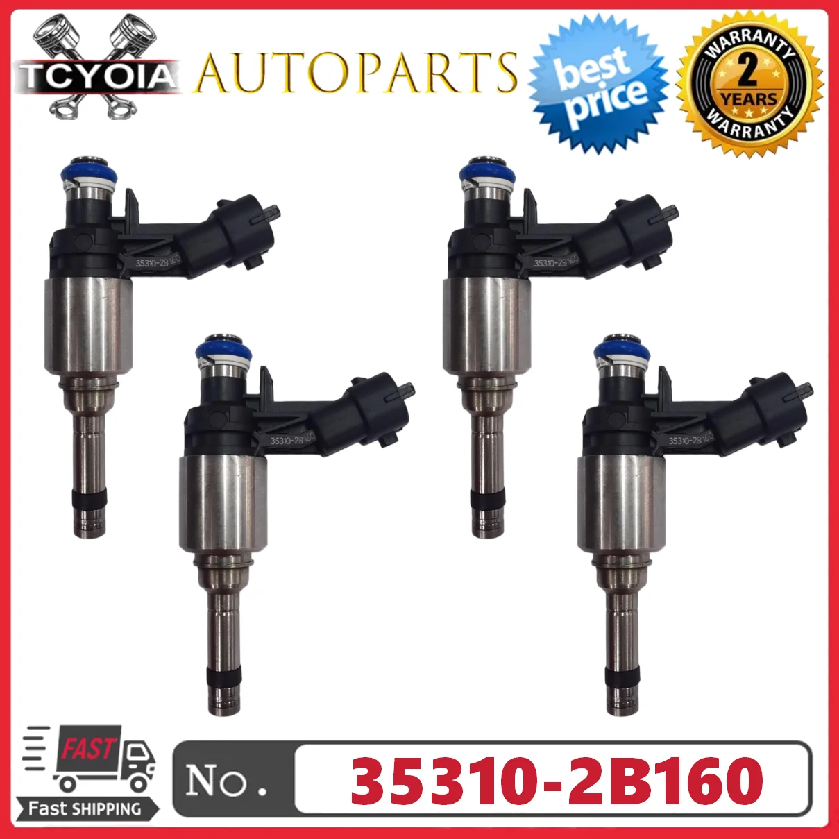 4pcs/lot New Fuel Injectors 353102B160 35310-2B160 0261500331 For 2012-2015 Hyunda-i Tucson Veloster Kia 1.6L Turbo