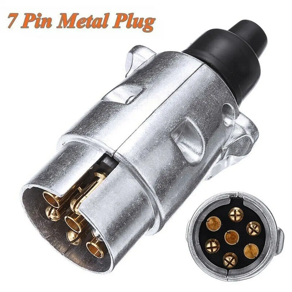 Aluminium Alloy Towing Plug Wiring EU Plug Round Adapter Electric Trailer Connector 7 Pin Plug Towing Electrics Trailer Truck