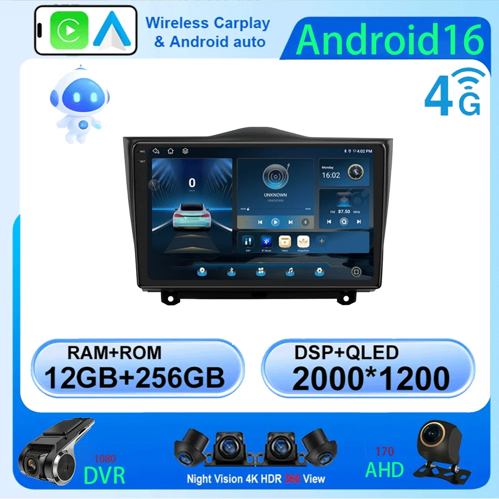 LJZN Android16 For LADA Granta Cross 2018 - 2023 Car Radio Multimedia Video Player Navigation stereo GPS  No 2din 2 din dvd 4G