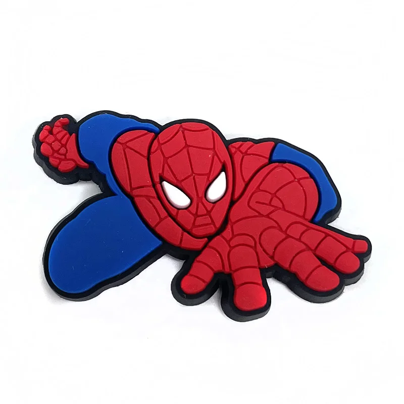 MINISO 1pcs handsome Marvel Spider Man shoe Charms clogs Aceessories for Sandals pins Decorate girls kid Gifts image 4
