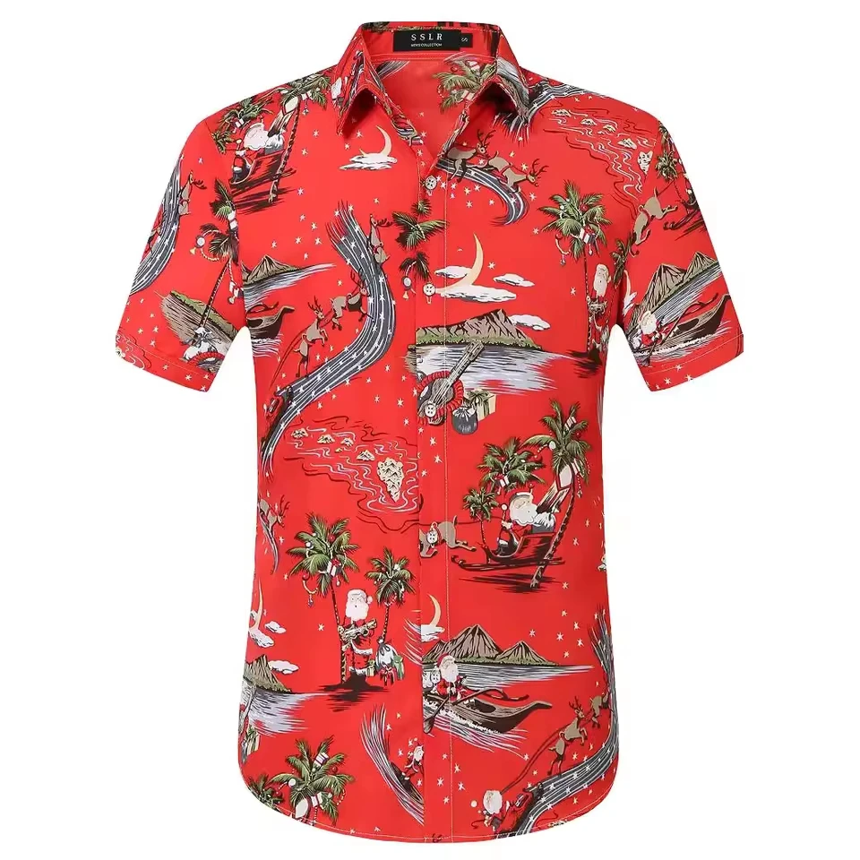 Christmas New Year 3D Digital Printed Men's Shirt