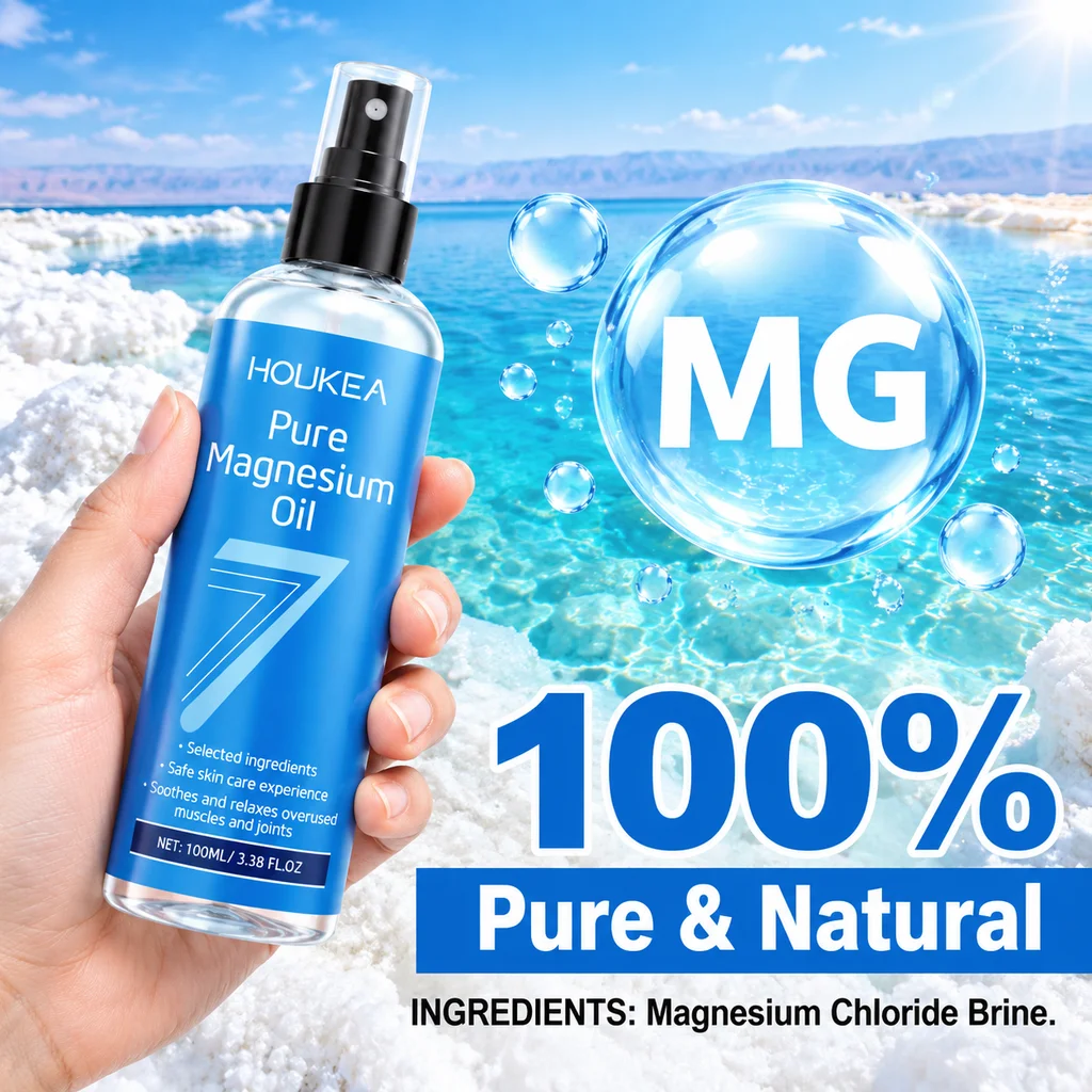 Pure Magnesium Oil Spray 100ml Grade Magnesium Chloride Liquid Foot Body Skin Care Quick Absorption Improve Roughness Mg Oil