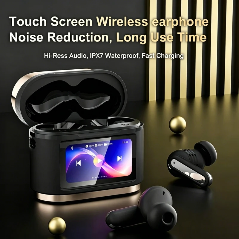 

Новые беспроводные Bluetooth-наушники BD2 с шумоподавлением, интеллектуальным цифровым дисплеем и полноцветным LED-экраном