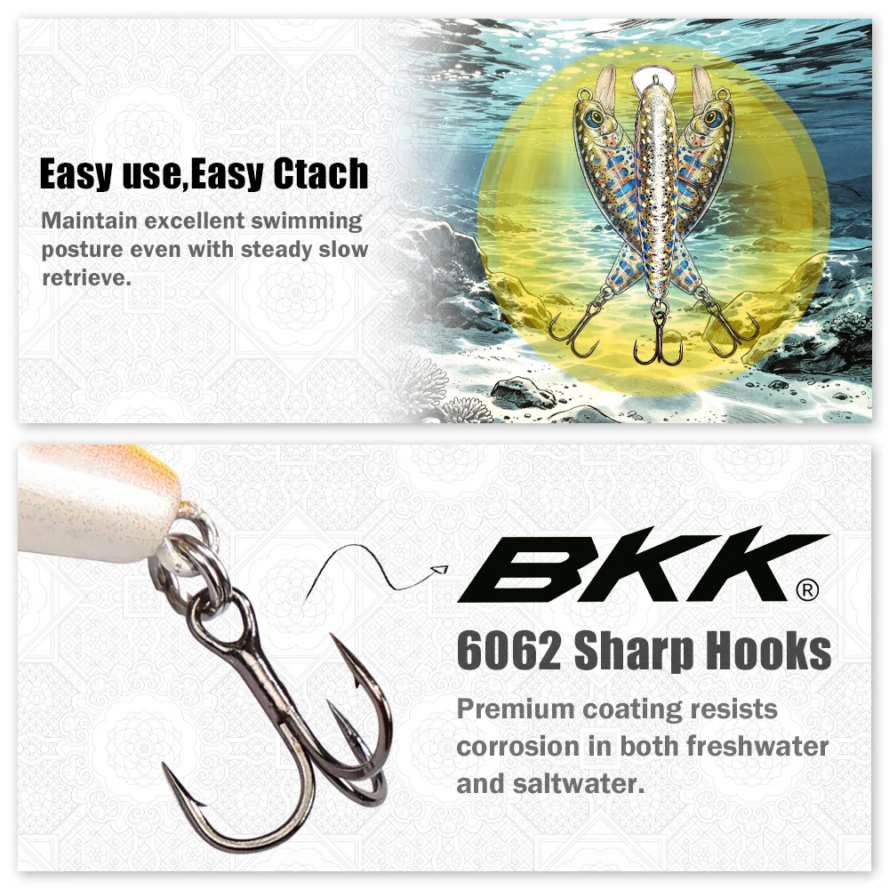 B&U 4,8cm Sinkender Forellen-Minnow-Köder Realistischer Harter Köder für Braunforelle Regenbogenforelle Bachangeln – Detail 5
