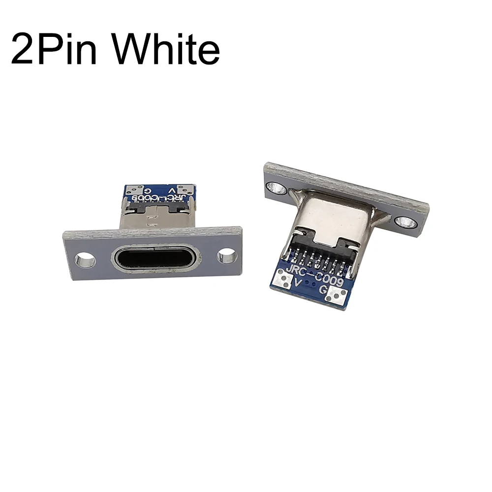 5/10Pcs Typ C USB 3,1 Buchse Stecker Mit Befestigungs Platte 2Pin 4Pin 6Pin Typ-C USB Jack Lade Port für DIY PCB