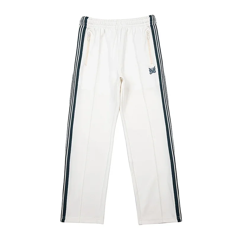 

New White Embroidery Logo Side Edge Weaving Trend Pants Men Woman Straight Cylinder High Street Loose Casual Trousers