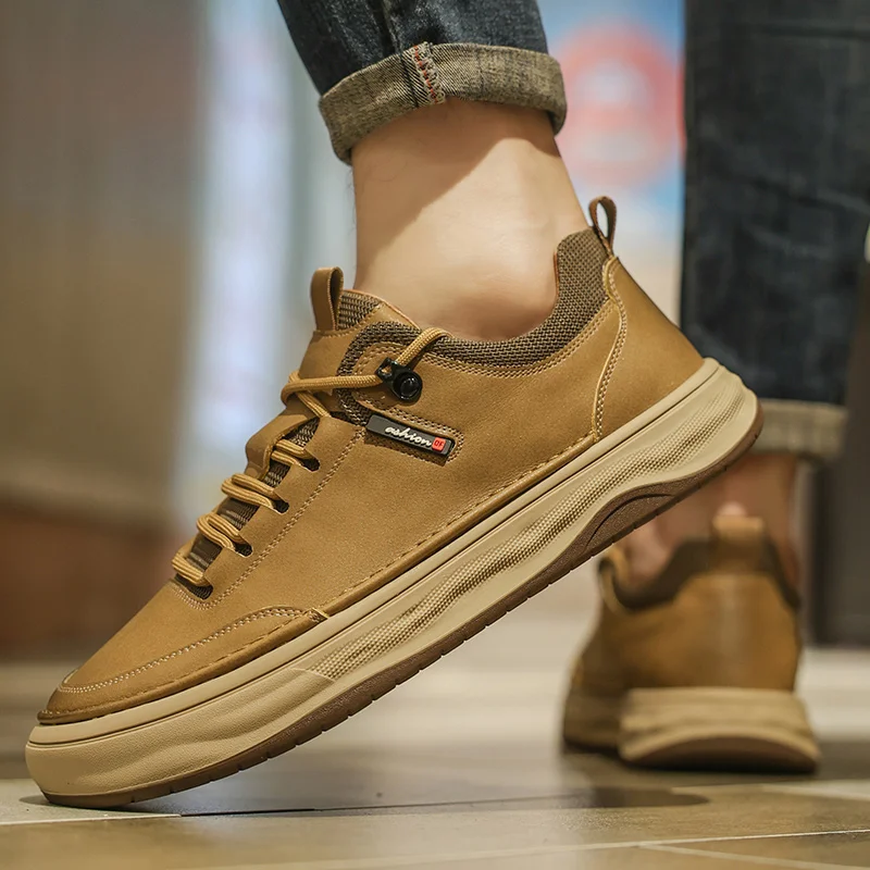 

Новые повседневные кожаные туфли для мужчин 2026 года, мужские туфли без каблука, мужские спортивные туфли из натуральной кожи, универсальные модные туфли для студентов