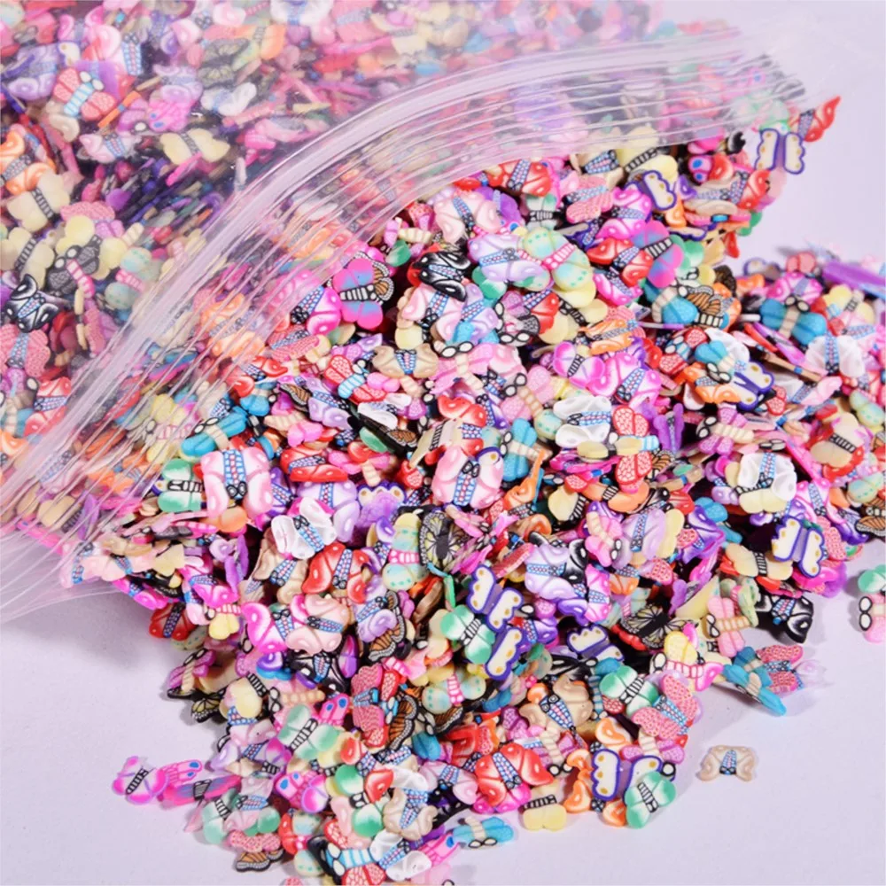 Meyve dilimi 1000 parça 19 stilleri Nail Art Charms polimer kil balçık Charms DIY Sequins Nail Art kaydırıcılar manikür dekorasyon İpuçları