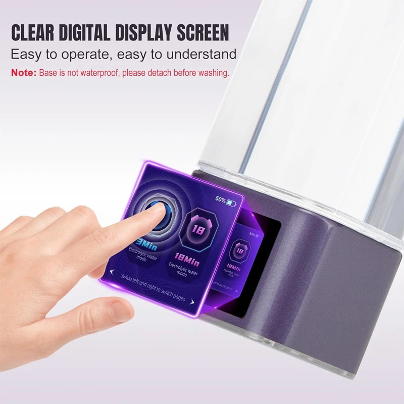 9000PPB الهيدروجين المياه المؤين الذكية لمس التحكم مولد الهيدروجين زجاجة قارورة 350 مللي الهيدروجين صانع المياه القلوية