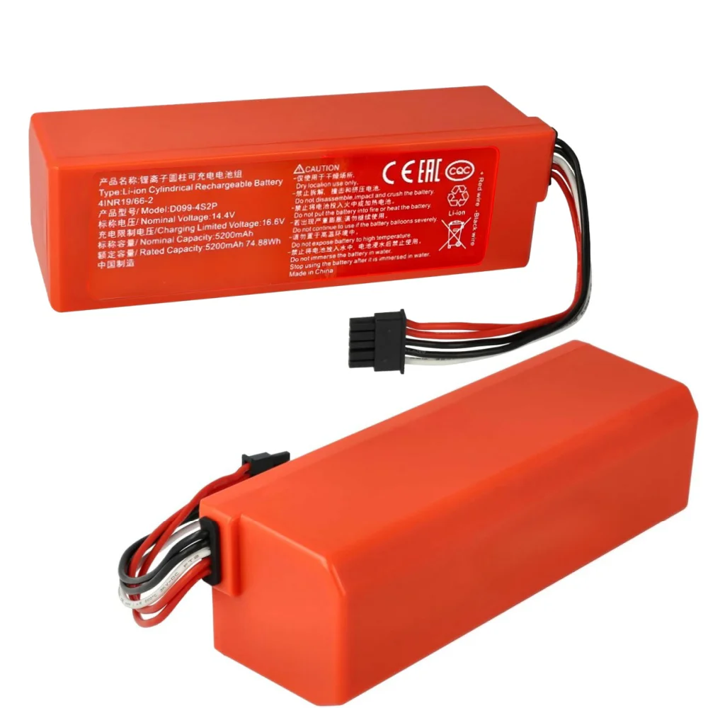 

Для Xiaomi MJST1SHW/MJSTS аккумулятор новый 14,4 В 5200 мАч D099-4S2P литий-ионный аккумулятор для вакуумной швабры 2 Pro аксессуары.