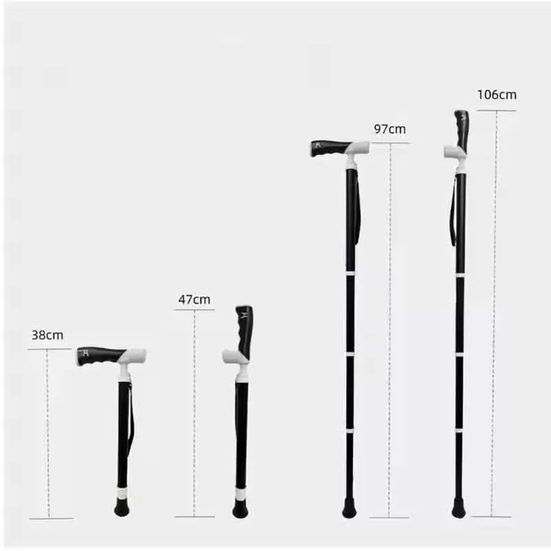 Adjustable Handle Walking Stick Retractable Trekking Pole Titanium Aluminum Alloy Extendable