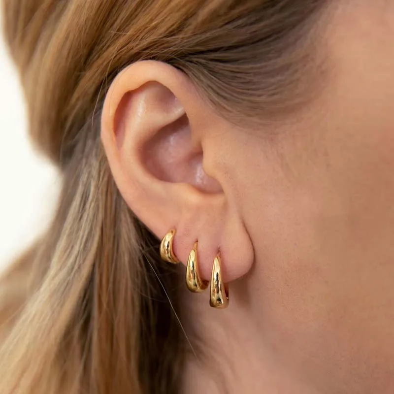 3/6Pcs/Set Fashion Gold Color Huggie Hoop Earrings for Women Men Minimalist Metal Small Circle Round Earrings Jewelry Gifts image 2