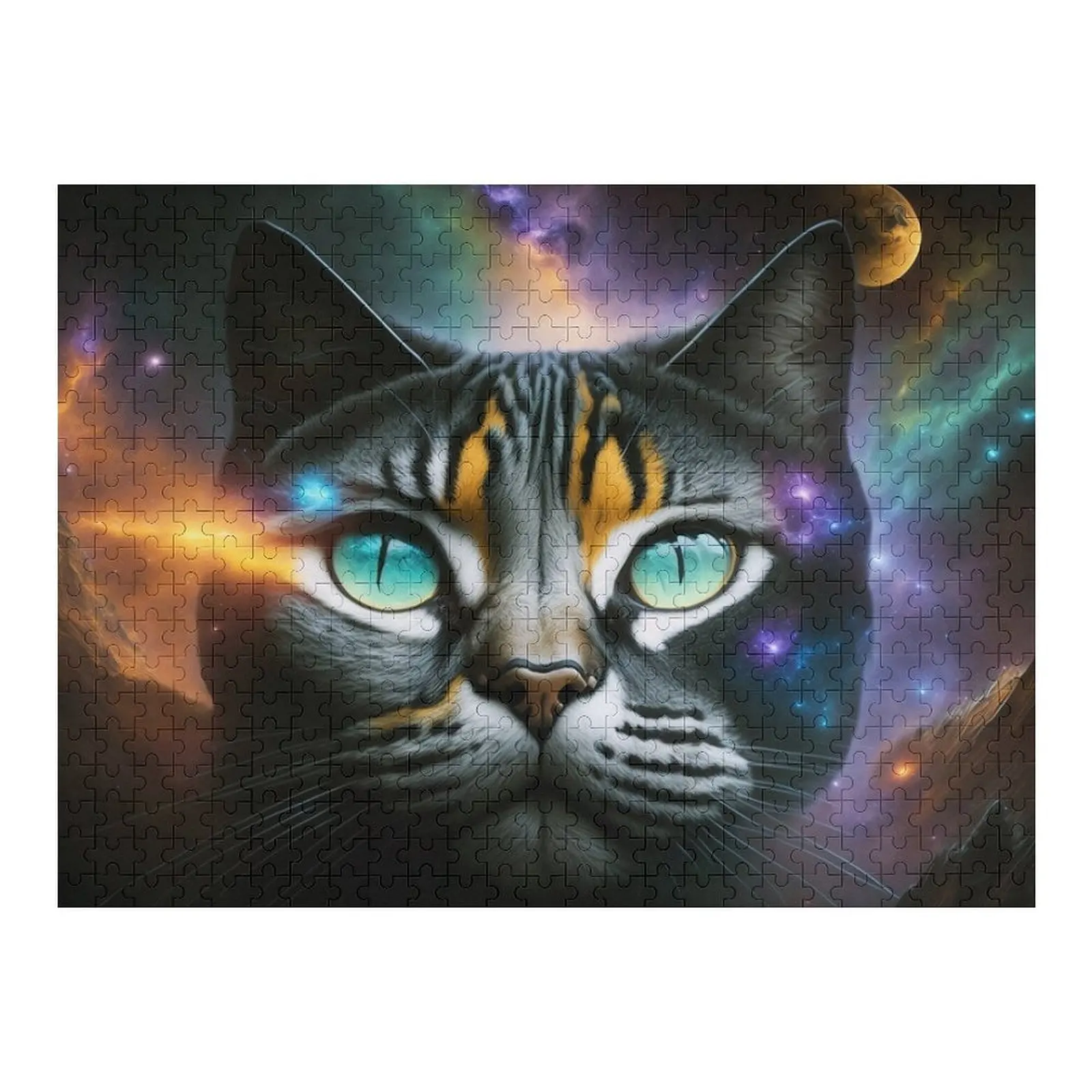 

Cosmic Cat Visionary Art Puzzles, Jigsaw. Jigsaw Puzzle Custom Diorama Accessories Woodens For Adults Puzzle