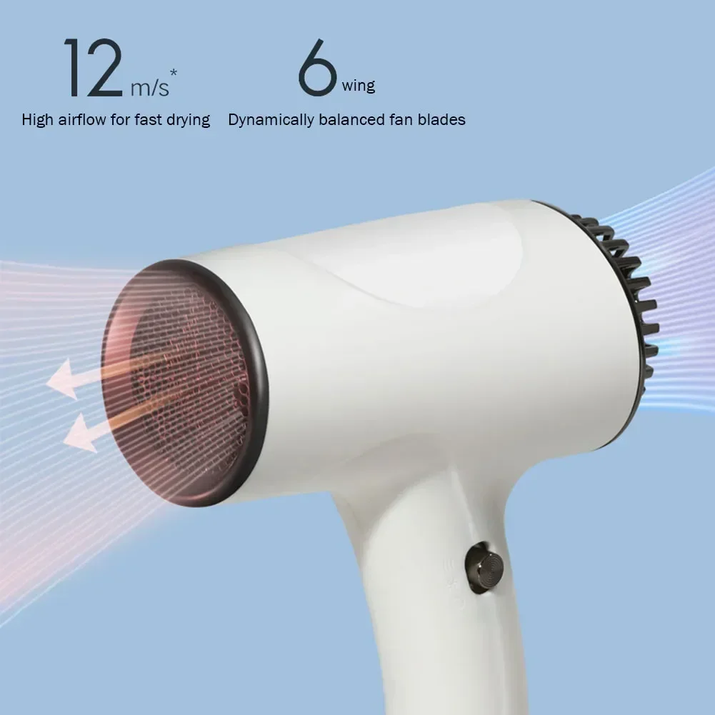 Mini Portable Hair Dryer  2600mAh USB Rechargeable  Powerful Wireless Anion Handy  Blow Dryer  Professional Hair Dryer